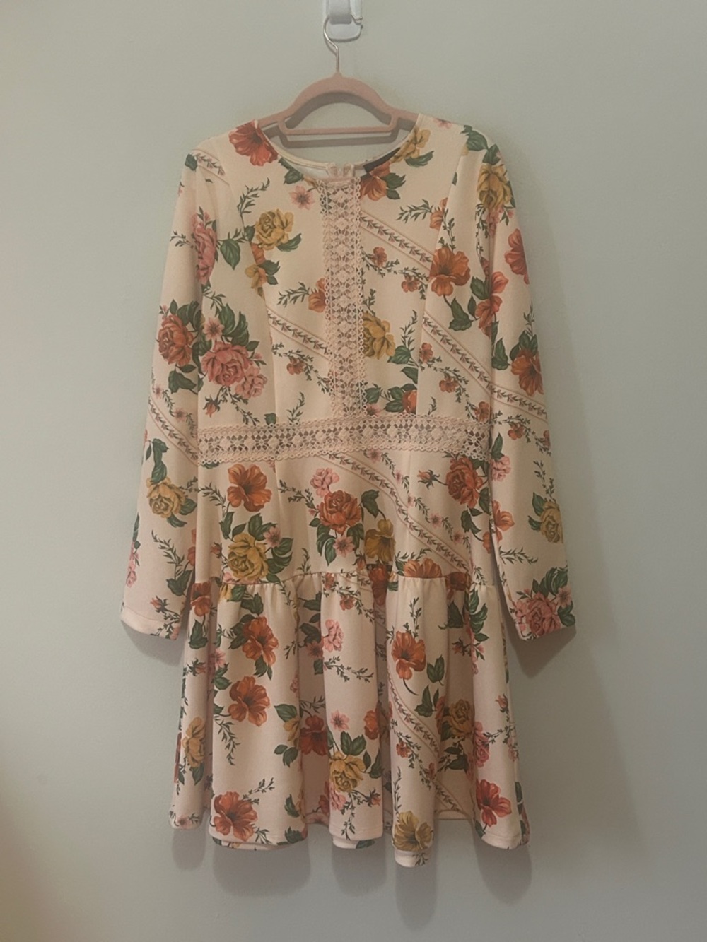 Alexa Admor Floral Long Sleeve Fit & Flare Dress like new